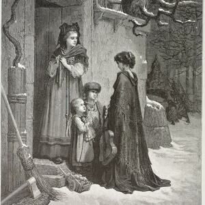 Gustave Dore, Fables, Grasshopper Ant, Two Mules, Print Bookplate~ 240706-WH 290